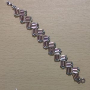 Ric Rac Bugle Beads Bracelet 6.75"